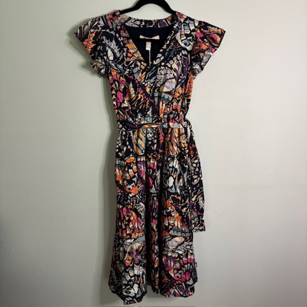 Anthropologie Hutch Sleeveless Colorful Mid Length Linen Blend Dress Size XS NEW